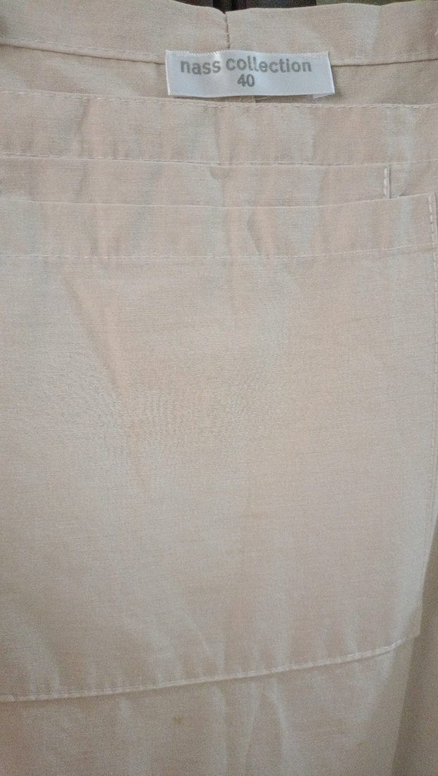 Bej Keten Kadın Midi Tulum jile - Görsel 2