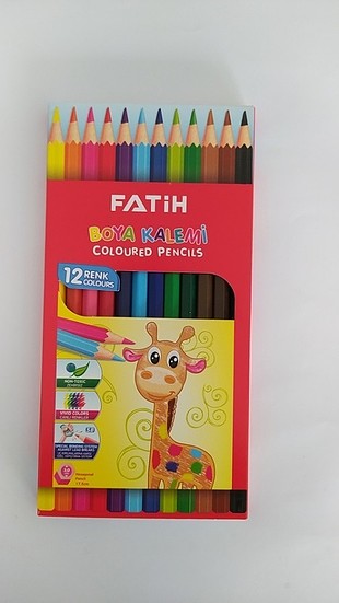 Fatih 12li uzun boy boya kalemi, sıfır kutusunda açılmamış kalit