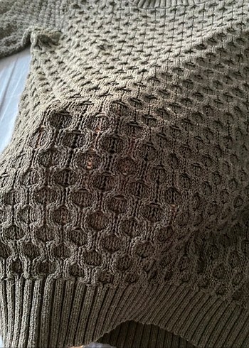 Kadın Gri Örgü Kazak - Görsel 2