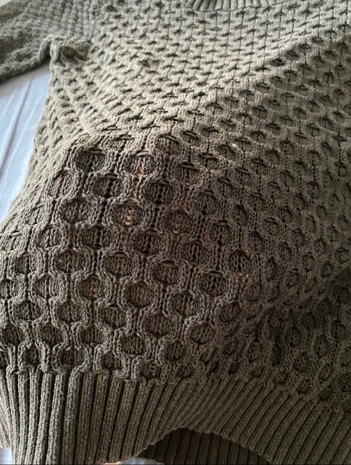 Kadın Gri Örgü Kazak - Görsel 2