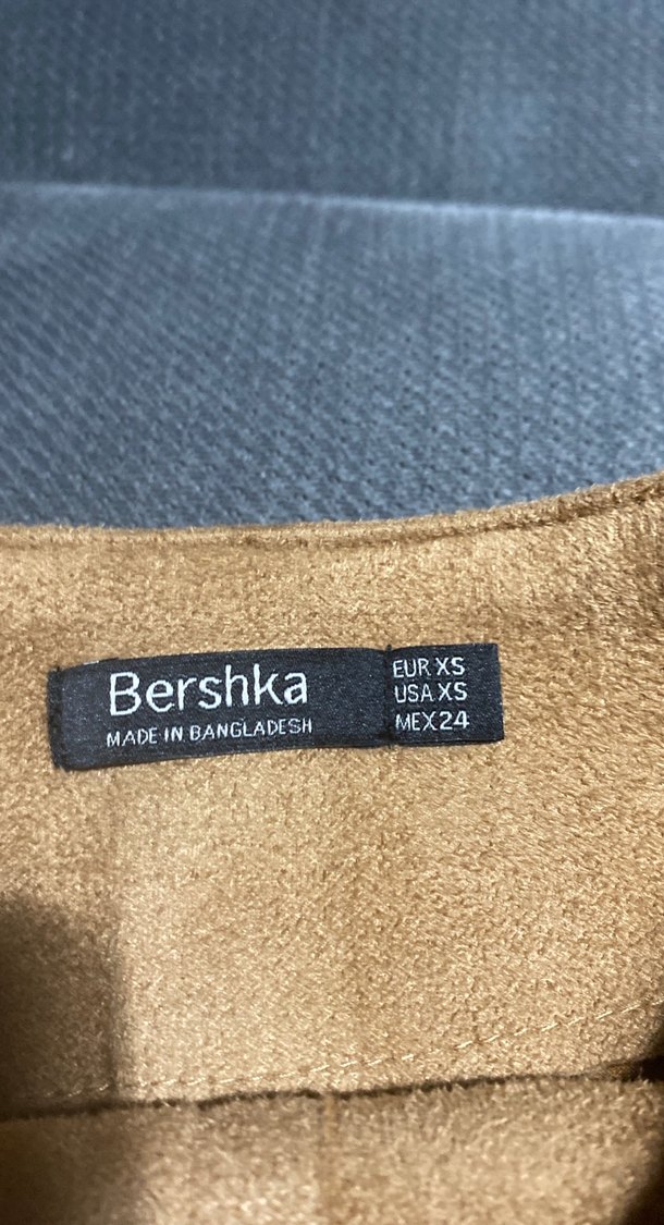 Düğmeli Bej Süet Mini Etek - Görsel 3