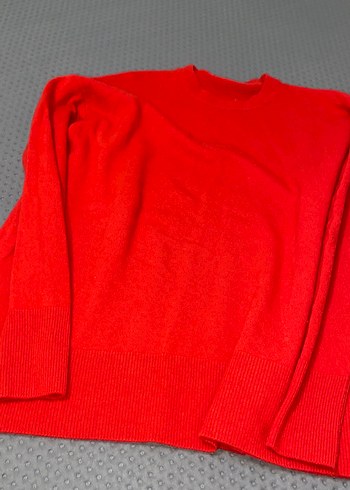 Kırmızı Bisiklet Yaka Kadın Kazak - Görsel 2