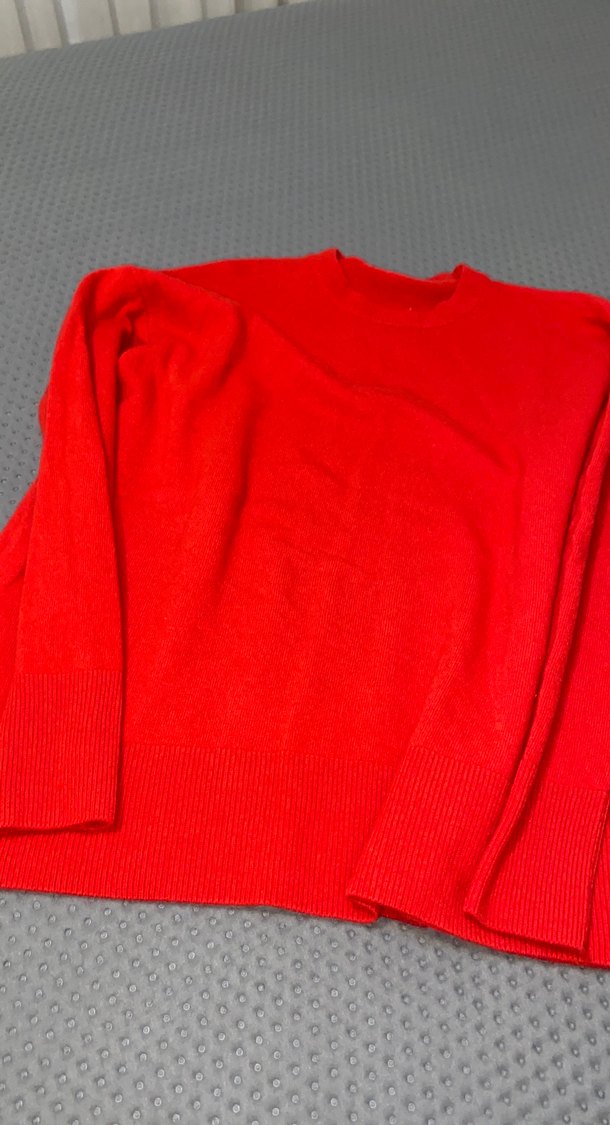 Kırmızı Bisiklet Yaka Kadın Kazak - Görsel 2