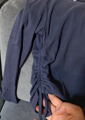 Gri Kadın Bisiklet Yaka Uzun Kollu Sweatshirt - Görsel 2