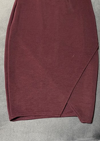 Bordo Midi Kalem Etek Yırtmaçlı - Görsel 2