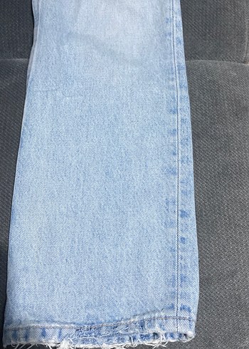 Kadın Mavi Midi Bol Kesim Denim Pantolon - Görsel 2