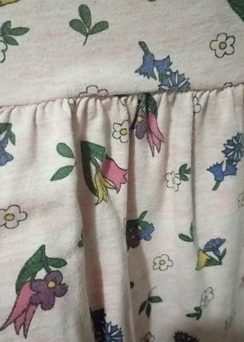 Diğer Kız Çocuk Pembe Çiçekli Kısa Kollu Elbise