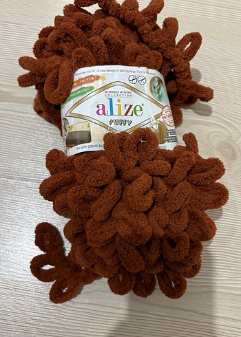 Alize Puffy Kahverengi Peluş İplik renk kodu= 597