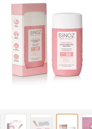 Sinoz Pembe Ton Eşitleyici Güneş Kremi SPF 50 - Görsel 7
