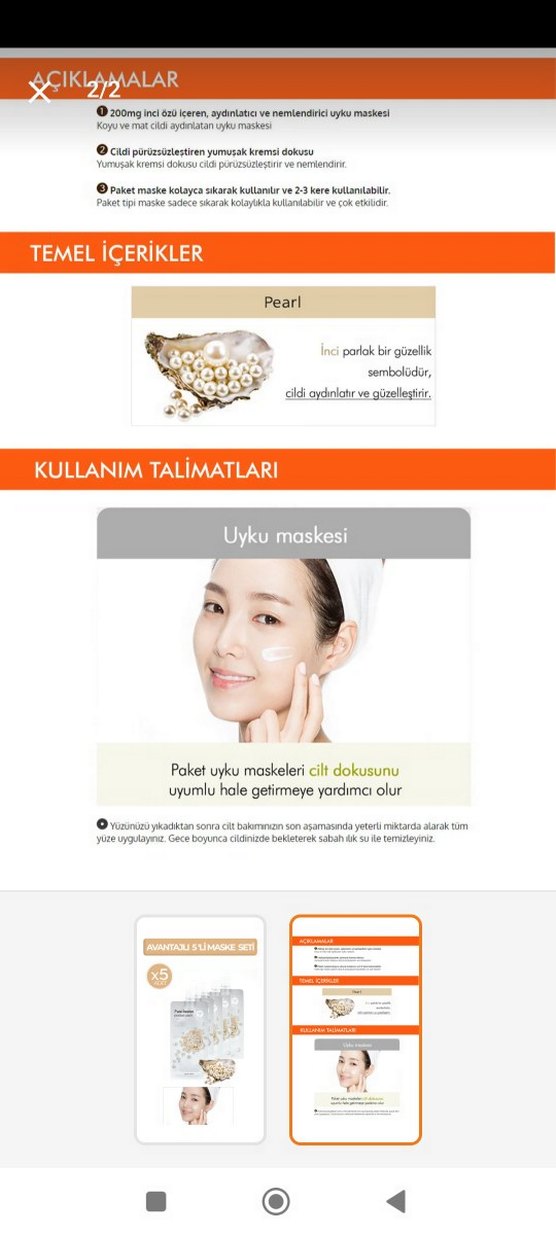 İnci Özlü Uyku Maskesi - Görsel 2