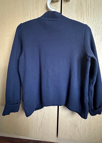 Düğmeli Lacivert hırka - Görsel 4