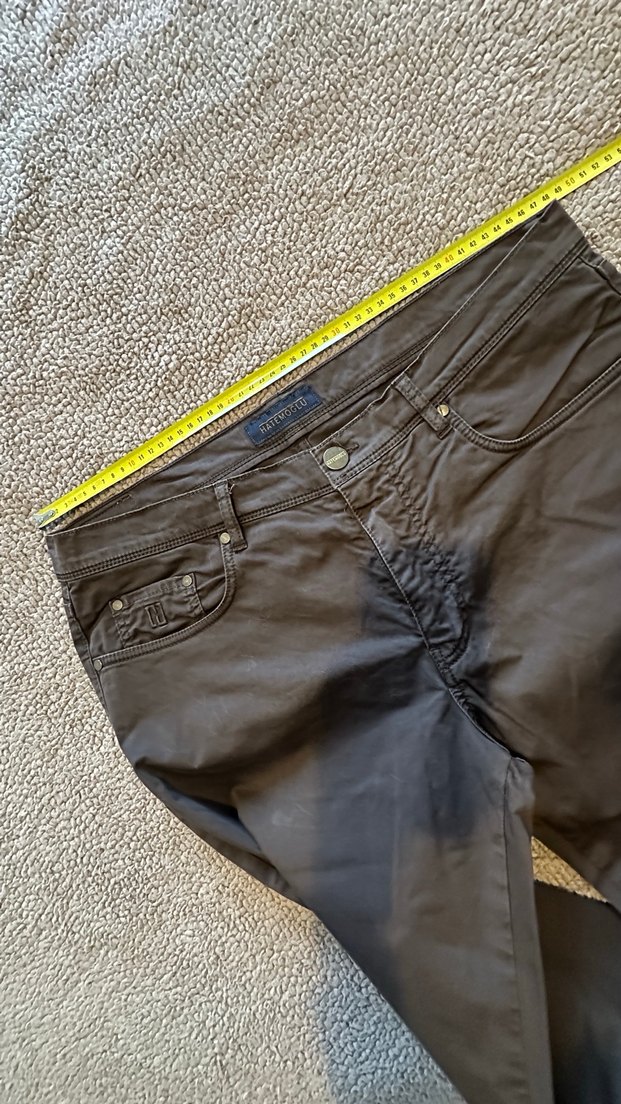 Düğmeli Kahverengi Erkek kanvas Pantolon - Görsel 5