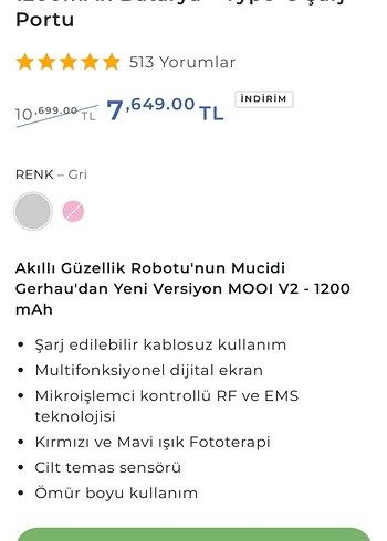Gerhau MOOI Akıllı Güzellik Robotu Beyaz - Görsel 2