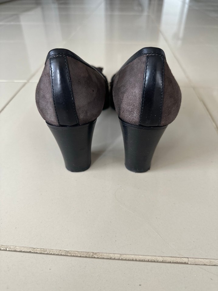 Kahverengi Süet Püsküllü Platform Topuklu Kadın Ayakkabı - Görsel 2