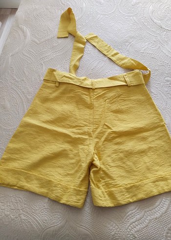 LC Waikiki Sarı Keten Mini şort