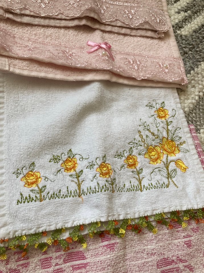 Nakışlı Bohem Çok Renkli Havlu Seti - Görsel 3