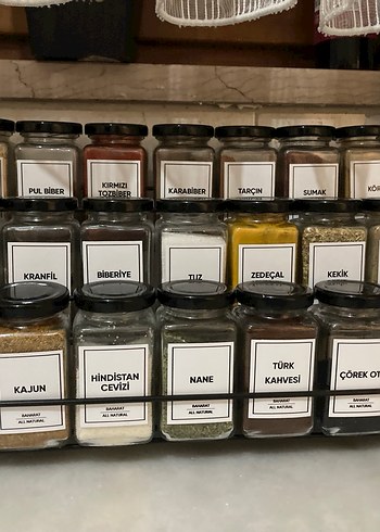 Metal kapaklı baharat takımı 21 Li