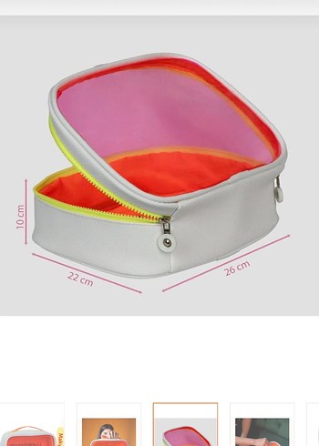 Renkli Parlak Kadın Makyaj Çantası - Görsel 3