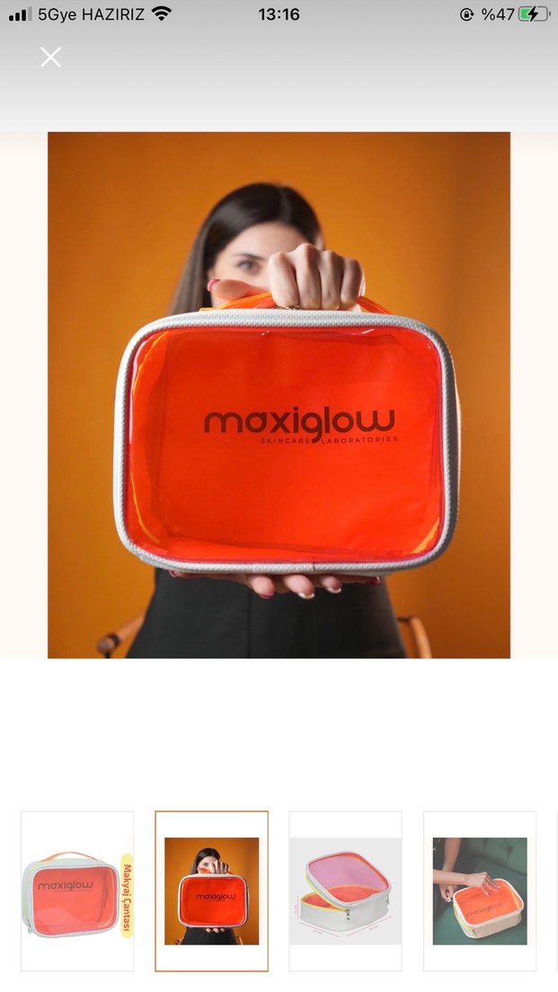 Renkli Parlak Kadın Makyaj Çantası - Görsel 2