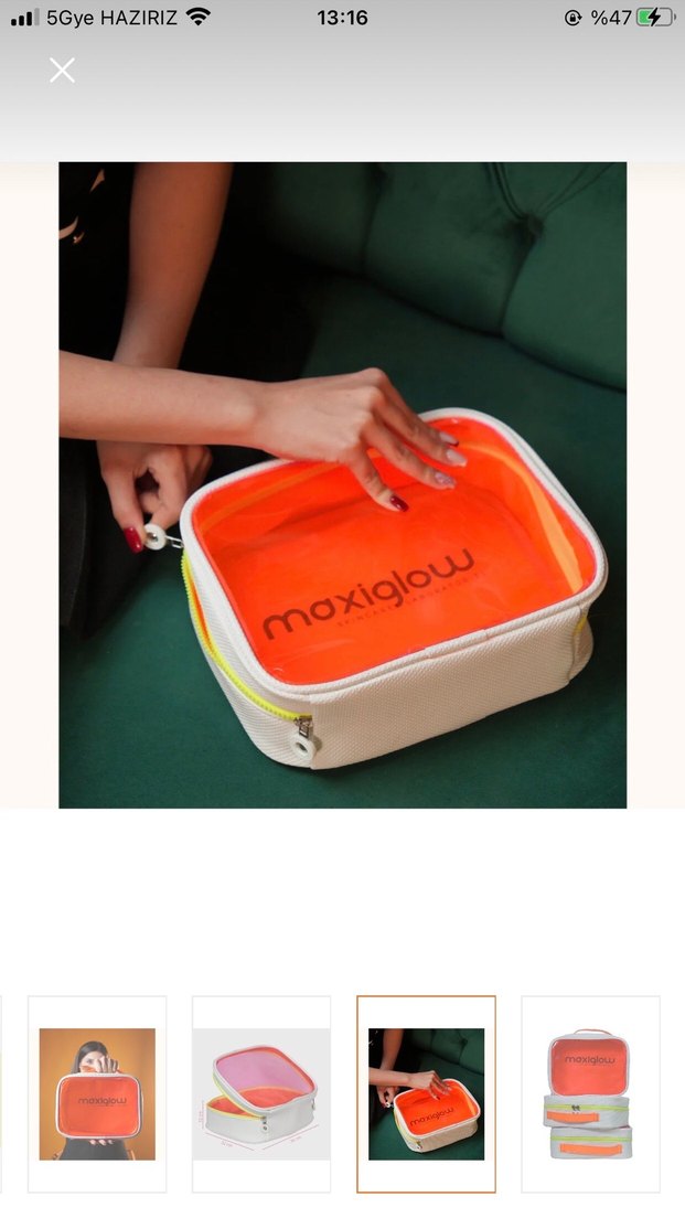 Renkli Parlak Kadın Makyaj Çantası - Görsel 4