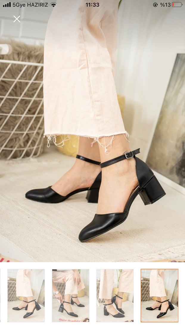 Kadın Siyah Klasik Topuklu Ayakkabı - Görsel 4