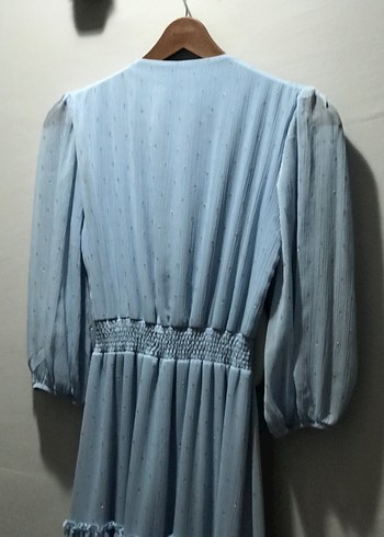 Mavi Uzun Bohem Keten Elbise - Görsel 6