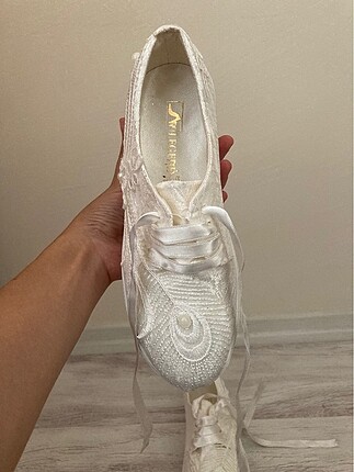 36 Beden Beyaz gelinlik ayakkabısı