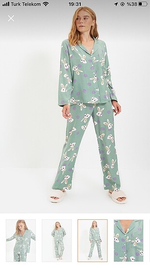 Tavşan baskılı pijama takımı