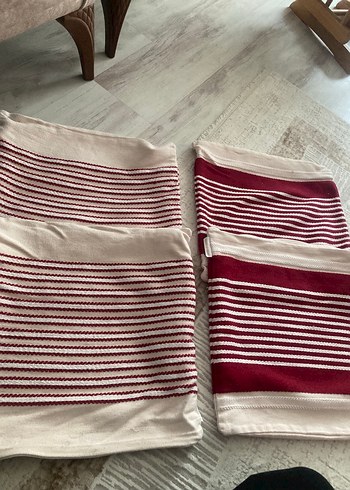 Bordo Nakışlı Hafif Desenli kırlent kılıfı - Görsel 6