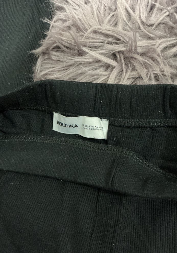 Bershka Siyah Salaş Fitilli Kadın Pantolon - Görsel 2