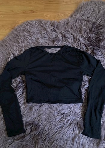 Siyah Arkası Dekolteli Uzun Kollu Kadın Bluz - Görsel 4