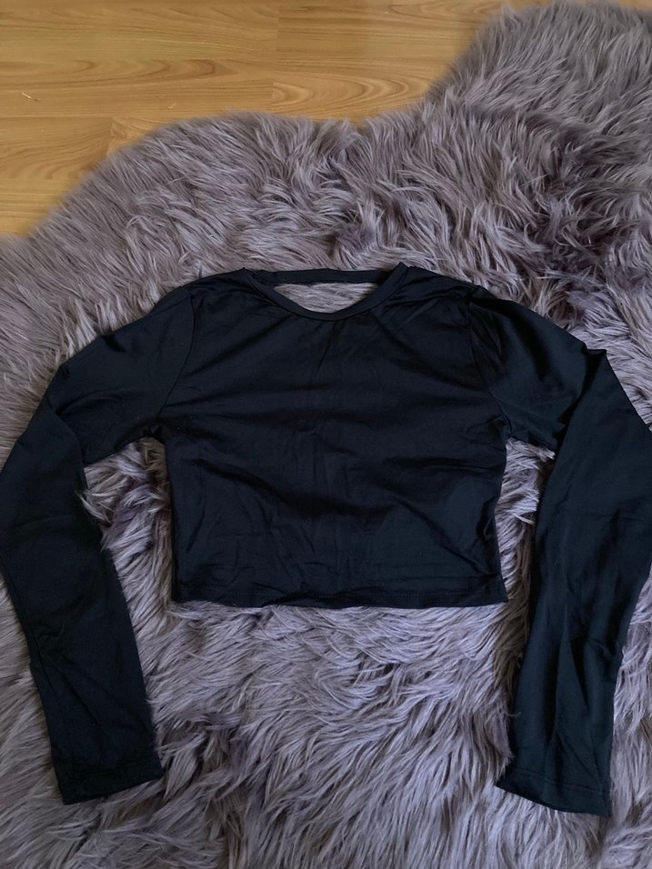 Siyah Arkası Dekolteli Uzun Kollu Kadın Bluz - Görsel 4