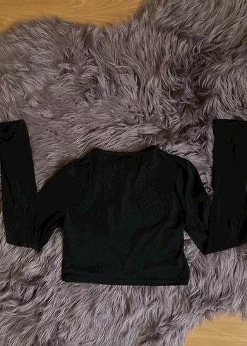 Uzun Kollu Siyah Önü Çapraz Gotik Bluz - Görsel 3