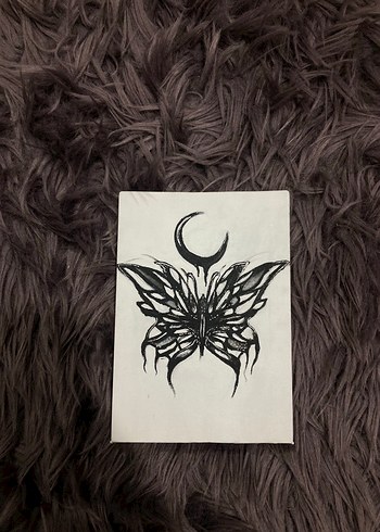 Kelebek ve Ay Figürlü Sanat Tablosu - Görsel 2