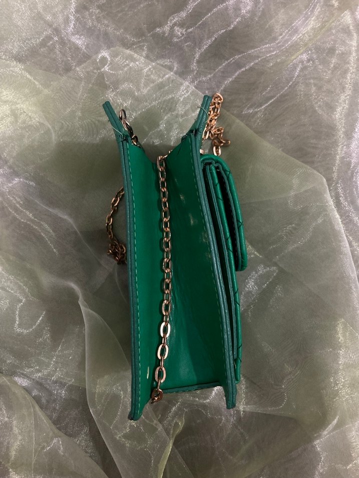 Yeşil Deri Kadın Çanta - Görsel 3