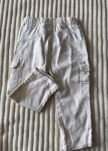 Düğmeli Beyaz Keten Erkek Çocuk Pantolonu - Görsel 3