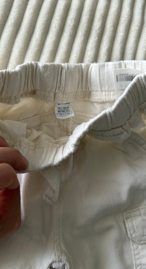 Düğmeli Beyaz Keten Erkek Çocuk Pantolonu - Görsel 2