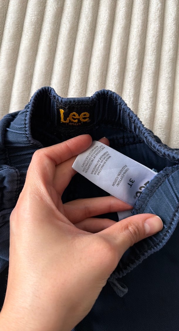 Lacivert LEE marka yumuşak jogger kot - Görsel 2