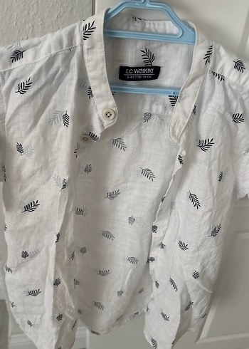 LC Waikiki Erkek Çocuk Kısa Kollu Baskılı Keten Gömlek