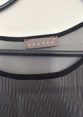 Sandro Siyah Midi Fitted Abiye Elbise