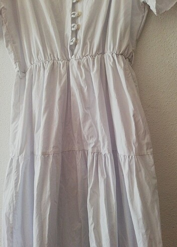 36 Beden beyaz Renk Beyaz günlük elbise 