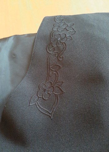 Düğmeli Siyah Keten Kadın Yelek - Görsel 9