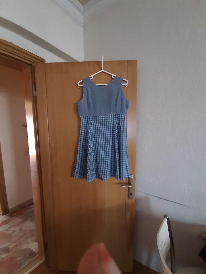 Gri Düğmeli Bohem Midi Elbise - Görsel 4