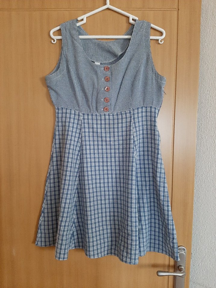 Gri Düğmeli Bohem Midi Elbise - Görsel 2