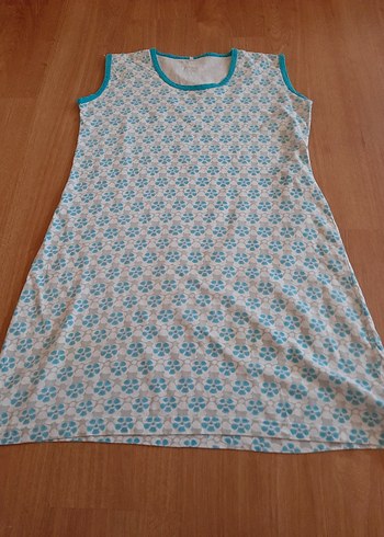 Mavi Desenli Kolsuz penye elbise - Görsel 8