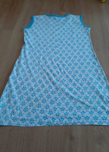 Mavi Desenli Kolsuz penye elbise - Görsel 6