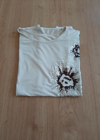 Bej renkli İşlemeli bluz - Görsel 11