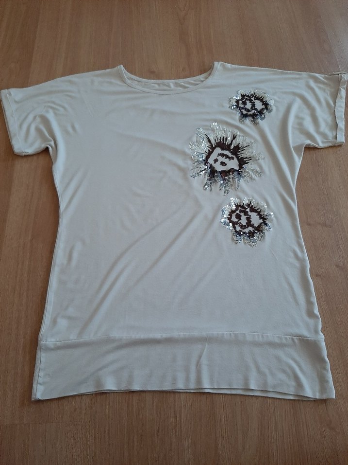 Bej renkli İşlemeli bluz - Görsel 5