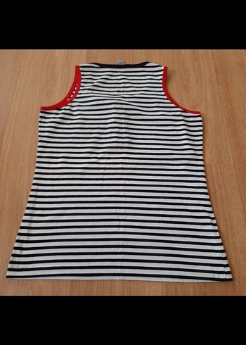 Düğmeli Çizgili Kolsuz Mini Thirt - Görsel 5