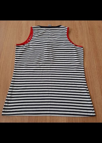 Düğmeli Çizgili Kolsuz Mini Thirt - Görsel 4